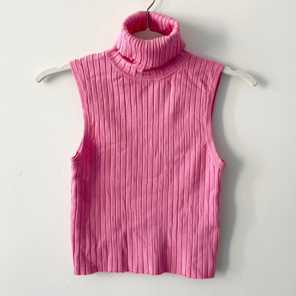 Zara Turtle Neck Tank Crop Top M